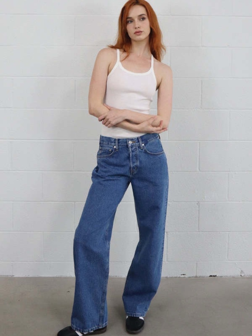 Ética Stanton Loose Wide Leg Jeans Salina Size 27 Blue Denim $198